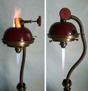 Lumiere Noel fringe table lamp pre heating and Bunsen flame.jpg