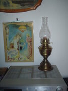 Single flat wick brass lamp.JPG